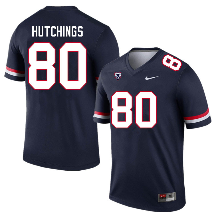Men #80 Connor Hutchings Arizona Wildcats College Football Jerseys Sale-Navy